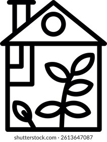 Greenhouse Line Vector Icon Design