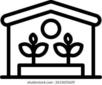 Greenhouse Line Vector Icon Design