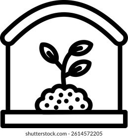 Greenhouse Line Vector Icon Design