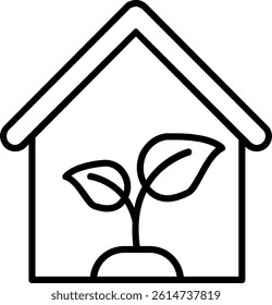 Greenhouse Line Vector Icon Design