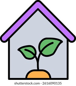 Greenhouse Line Vector Icon Design