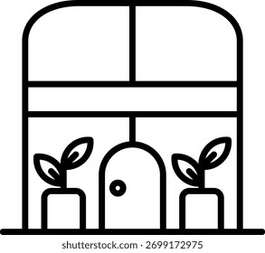 Design de ícone de vetor de Linha de Estufa