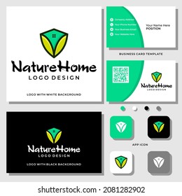 Greenhouse logo design with business card template.