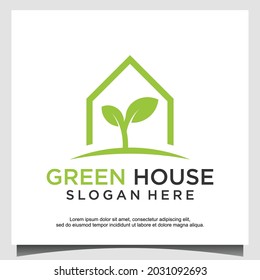 Greenhouse Logo Design Vector Illustration