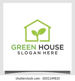 greenhouse logo design vector illustration