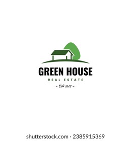 Greenhouse Logo. Free Green Home Logo Template Design Vector Illustration.