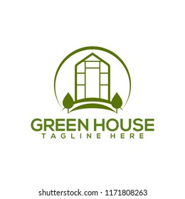 Greenhouse logo, Greenhouse icon, Green leaf logo