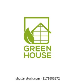 Greenhouse logo, Greenhouse icon, Green leaf logo