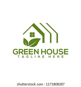 Greenhouse logo, Greenhouse icon, Green leaf logo