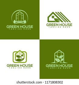 Greenhouse logo, Greenhouse icon, Green leaf logo