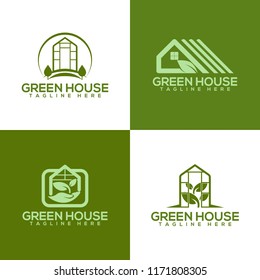 Greenhouse Logo, Greenhouse Icon, Green Leaf Logo