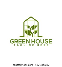 Greenhouse Logo, Greenhouse Icon, Green Leaf Logo