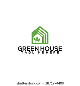 Greenhouse Logo, Greenhouse Icon, Green Leaf Logo