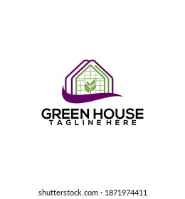 Greenhouse Logo, Greenhouse Icon, Green Leaf Logo