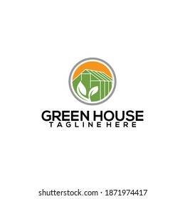 Greenhouse Logo, Greenhouse Icon, Green Leaf Logo