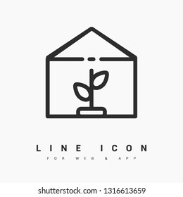 Greenhouse minimal icon. Conservatory line vector icon for websites and mobile minimalistic flat design.