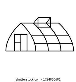 Greenhouse outline vector icon isolated on white background