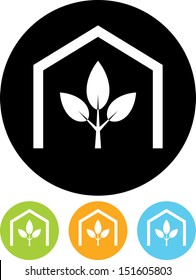 Greenhouse plant vector icon isolated 