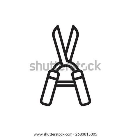 Greenhouse Pruning Shears Outline Icon Vector Illustration