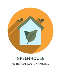 Ícone De Cor Plano Arredondado Para Estufa Mini Ilustração, Use Para Conceito Moderno, Imprimir, Ui, Kit Ux, Web E Desenvolvimento De Aplicativos. Vetor Relacionado À Tecnologia Verde E Mais
