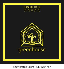 greenhouse sketch vector icon
