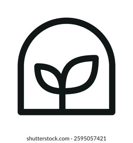 Greenhouse UI icon, hothouse simple line user interface vector symbol