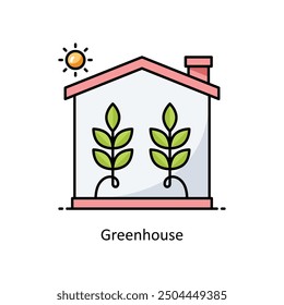 Greenhouse vector  Filled outline icon style illustration. Symbol on White background EPS 10 File