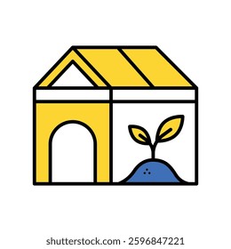 Greenhouse vector filled outline icon. EPS 10 file