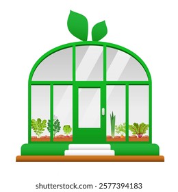 Greenhouse. Vector illustration isolated on white background.