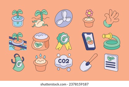 Greenhouse vector illustrations - vector illustrations. Greenhouse icons concept isolated. flat drawing