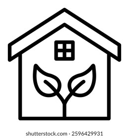 Greenhouse Vector Line Icon Design