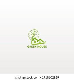 Greenhouse, vector logo green home, green, leaf, home, design landscape, nature