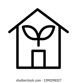 greenhouse vector thin line icon