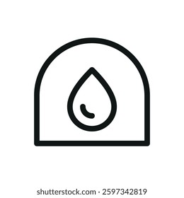 Greenhouse watering system line icon, greenhouse irrigation vector symbol with editable stroke