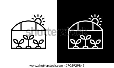 Greenhouse White Icon Set Design