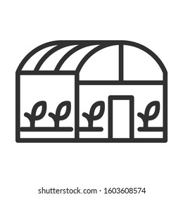 Greenhouse,plants, linear icon. Editable stroke