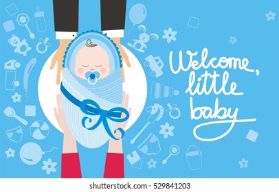 Greening card for newborn baby boy