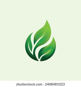 the greening logo is symbolized by the shape of a combination of green leaves. logo turns green. go green logo.