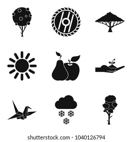 Greening of the planet icons set. Simple set of 9 greening of the planet vector icons for web isolated on white background