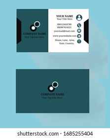 Greenish Blue and Black smart business card