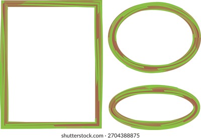 greenish brown colorful wide frames pattern shapes