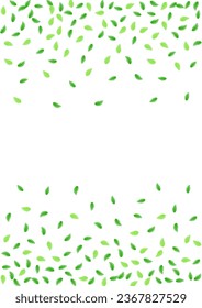 Greenish Plant Background White Vector. Leaf Environmental Texture. Isolated Illustration. Light Green Wild Design. Sheet Concept.