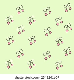fundo preto-esverdeado com design de frutos cereja
