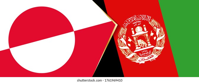 Greenland and Afghanistan flags, two vector flags symbol of relationship or confrontation.