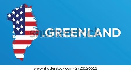 Greenland and American flag background