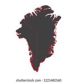 Greenland black map on white background vector