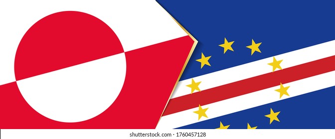 Greenland and Cape Verde flags, two vector flags symbol of relationship or confrontation.
