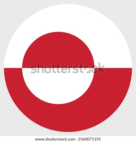 Greenland circle flag logo icon digital vector illustration design