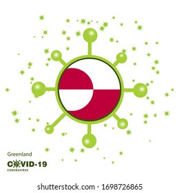 Greenland Coronavius Flag Awareness Background. Stay home, Stay Healthy. Take care of your own health. Pray for Country