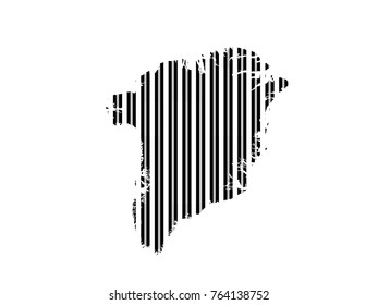 Greenland country map on white background.